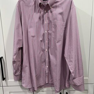 Nordstrom Men's Red and White Checkered Shirt long sleeve